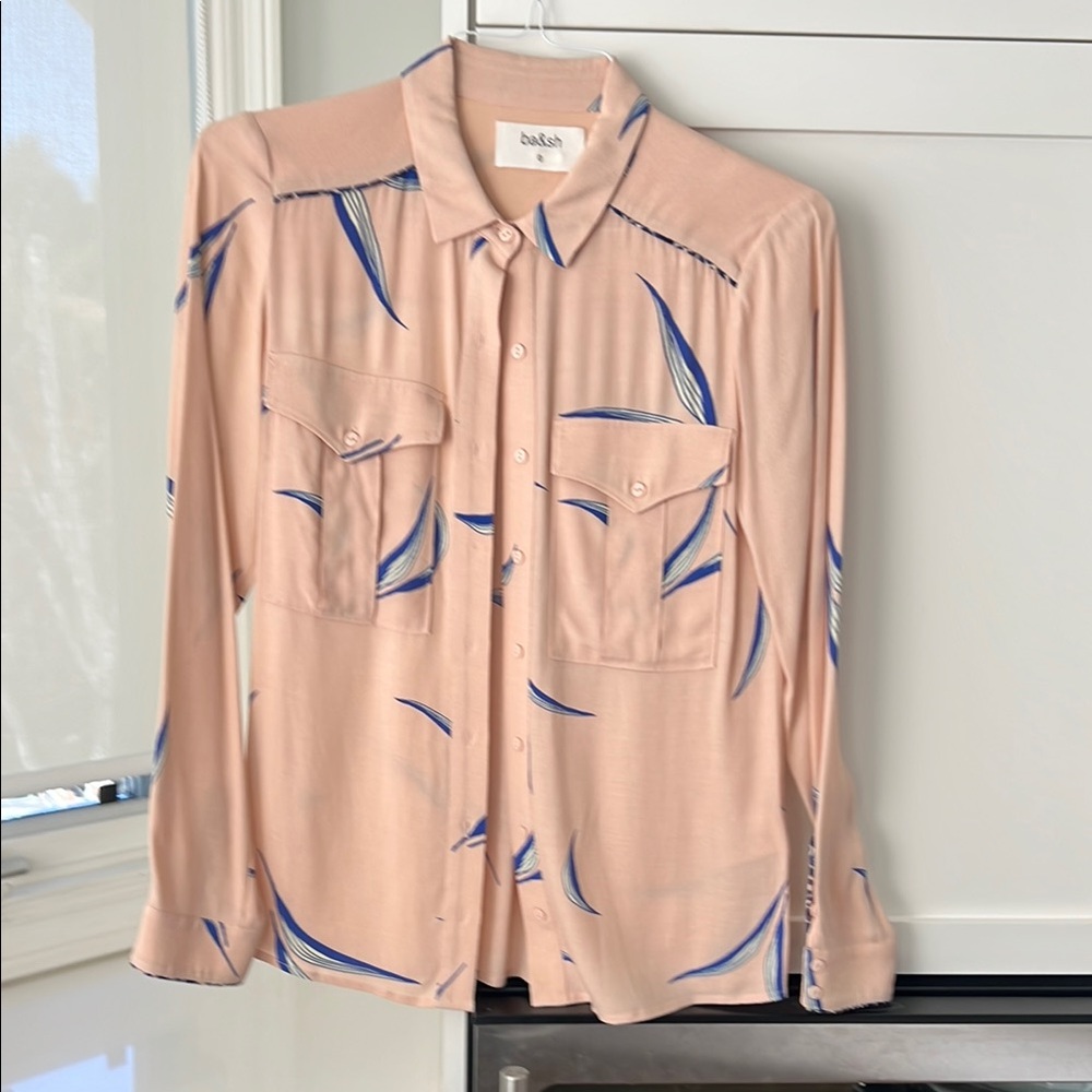 Ba&sh Women’s Pink Shirt with Blue Accents